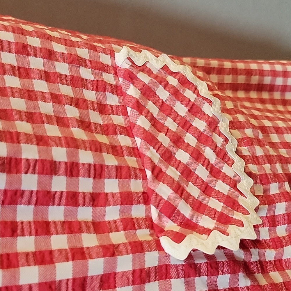 Vintage | Red and White Gingham Dress with Matching Jacket - Picture 11 of 16